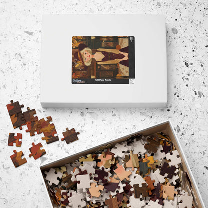 1920s Autumn Cowgirl Jigsaw Puzzle - Flapper Era, Fall Themed Retro Cartoon-Style Illustration Puzzle The Puzzle Chest
