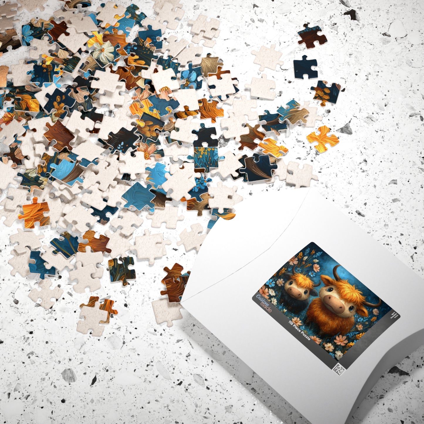 Highland Cow Family Puzzle 110-1014 Piece | Cute Highland Cattle Jigsaw Puzzle The Puzzle Chest