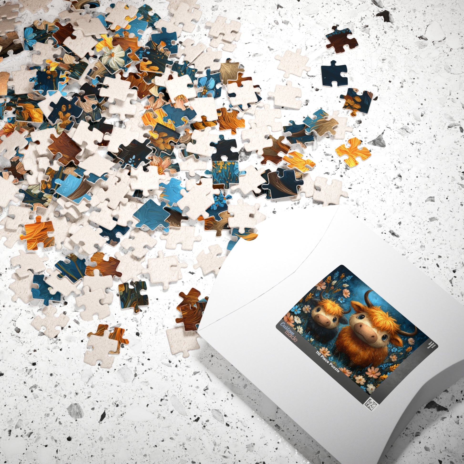 Highland Cow Family Puzzle 110-1014 Piece | Cute Highland Cattle Jigsaw Puzzle The Puzzle Chest