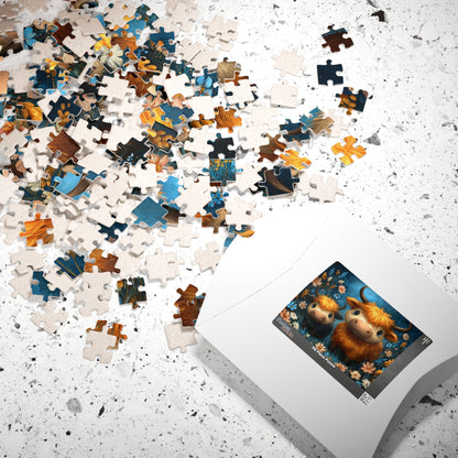 Highland Cow Family Puzzle 110-1014 Piece | Cute Highland Cattle Jigsaw Puzzle The Puzzle Chest