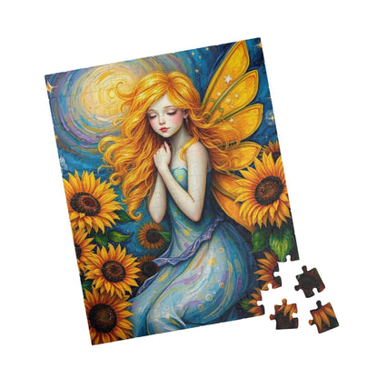 Sunflower Enchantress Jigsaw Puzzle - Enchanting Fairy and Sunflower Puzzle for Adults