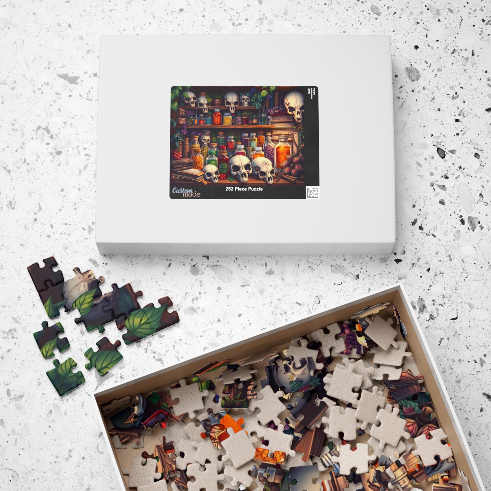 Skull Potion Shop Puzzle - Halloween Decor, Gift for Puzzle Lovers, 110 to 1014-Piece Fun, Perfect for Family Game Night, Gothic Home Decor The Puzzle Chest