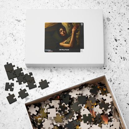 Gothic Puzzle - Dimly Lit Bedroom with Sleeping Woman and Dark Creature, Eerie Atmosphere, 110-1014 Piece Jigsaw, Adult Unisex Activity, Puzzle The Puzzle Chest