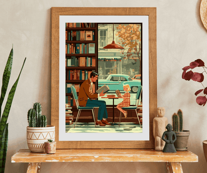 Vintage Book Haven Jigsaw Puzzle - Retro Style Cozy Bookstore, Storybook Cartoon Illustration Puzzle The Puzzle Chest