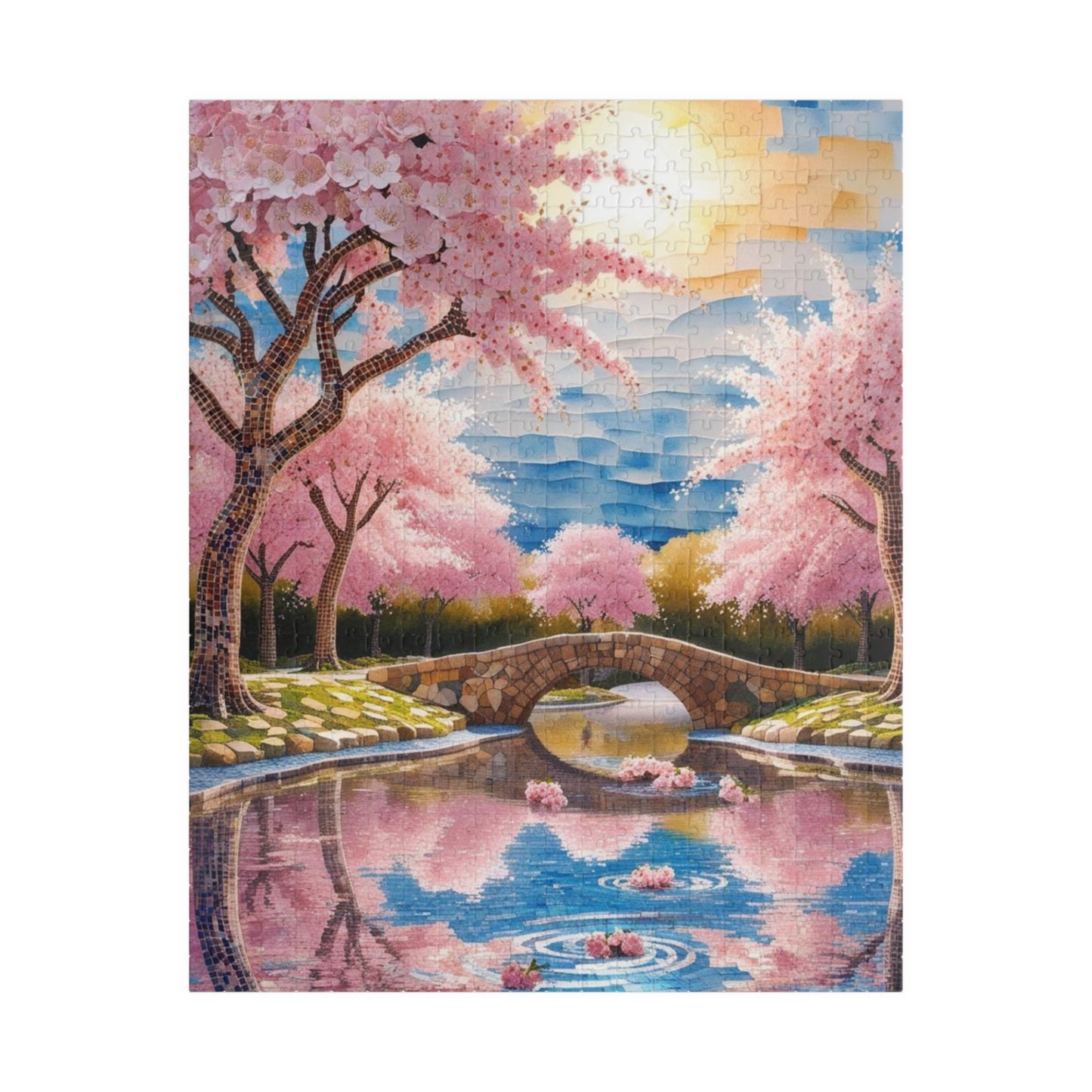 Charming Cherry Blossom Puzzle, 110-1014 Piece Floral Landscape Jigsaw Game, Nature Lover Gift, Family Activity, Seasonal Fun 520 pcs (Vertical) Puzzle The Puzzle Chest