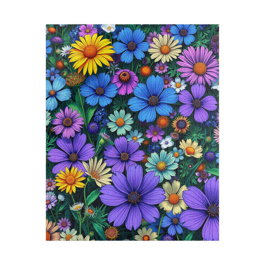 Floral Wildflower Jigsaw Puzzle, Blue and Purple Flower Artwork, Ideal for Family Game Night, Nature Lover Puzzle Fanatic Friend Gift 520 pcs (Vertical) Puzzle The Puzzle Chest