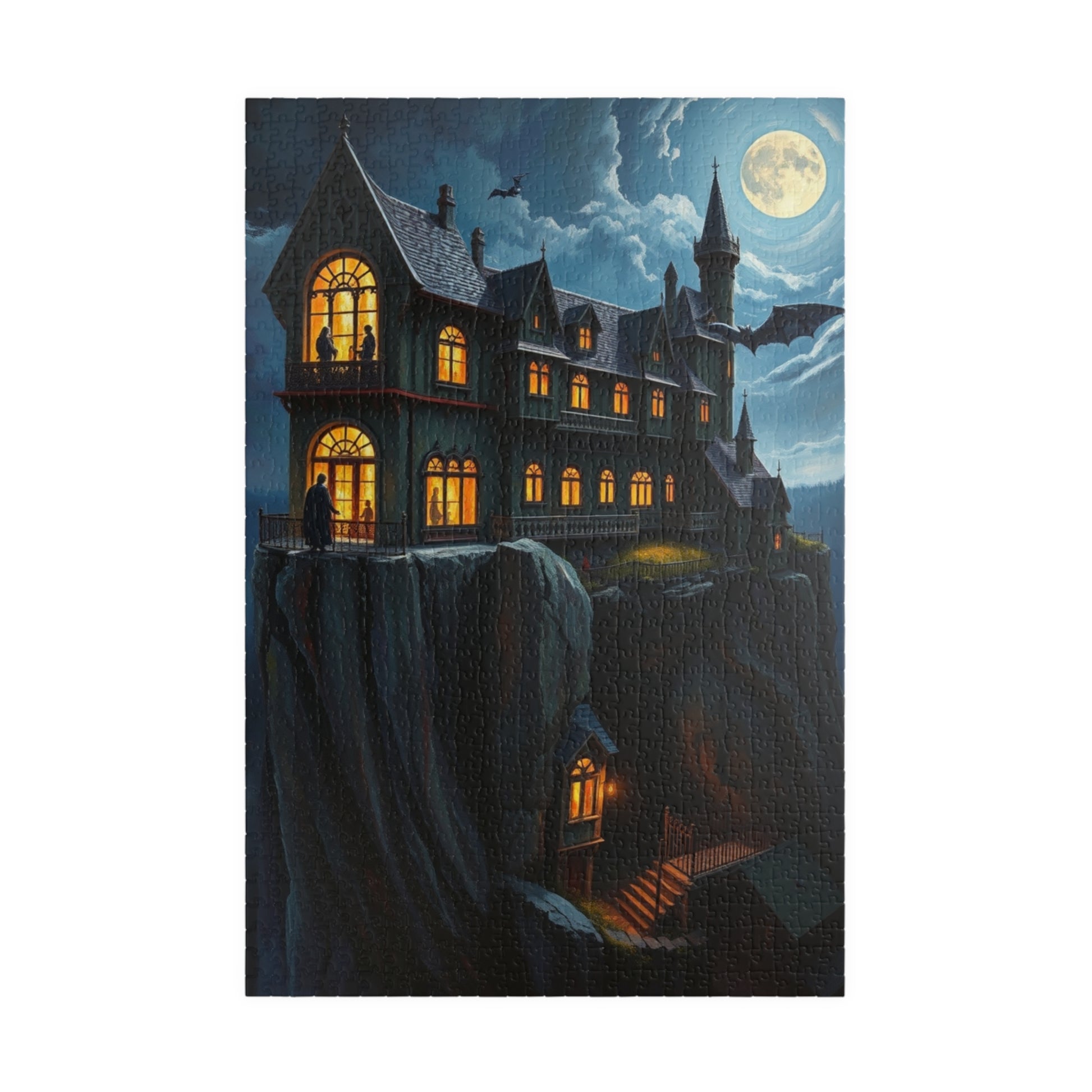 Mystical Haunted House Puzzlem, 110-1014 pieces Gothic Art, Perfect for Halloween, Family Game Night, Gift for Puzzle Lovers, Cozy Nights In 1014 pcs (Vertical) The Puzzle Chest