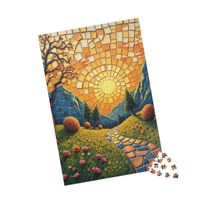 Vibrant Mosaic Landscape Puzzle, 110 to 1014 pieces, Colorful Nature Artwork, Fun Family Activity, Cozy Night In, Gift Idea, DIY Project Puzzle The Puzzle Chest