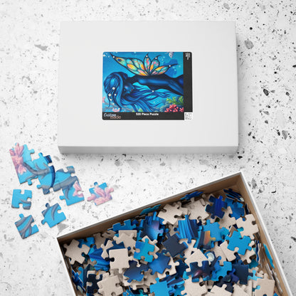Mermaid Fairy Puzzle, Enchanting Jigsaw Game for All Ages, Gift for Puzzle Lover, Home Entertainment, Blue Art Piece, Mindfulness Activity