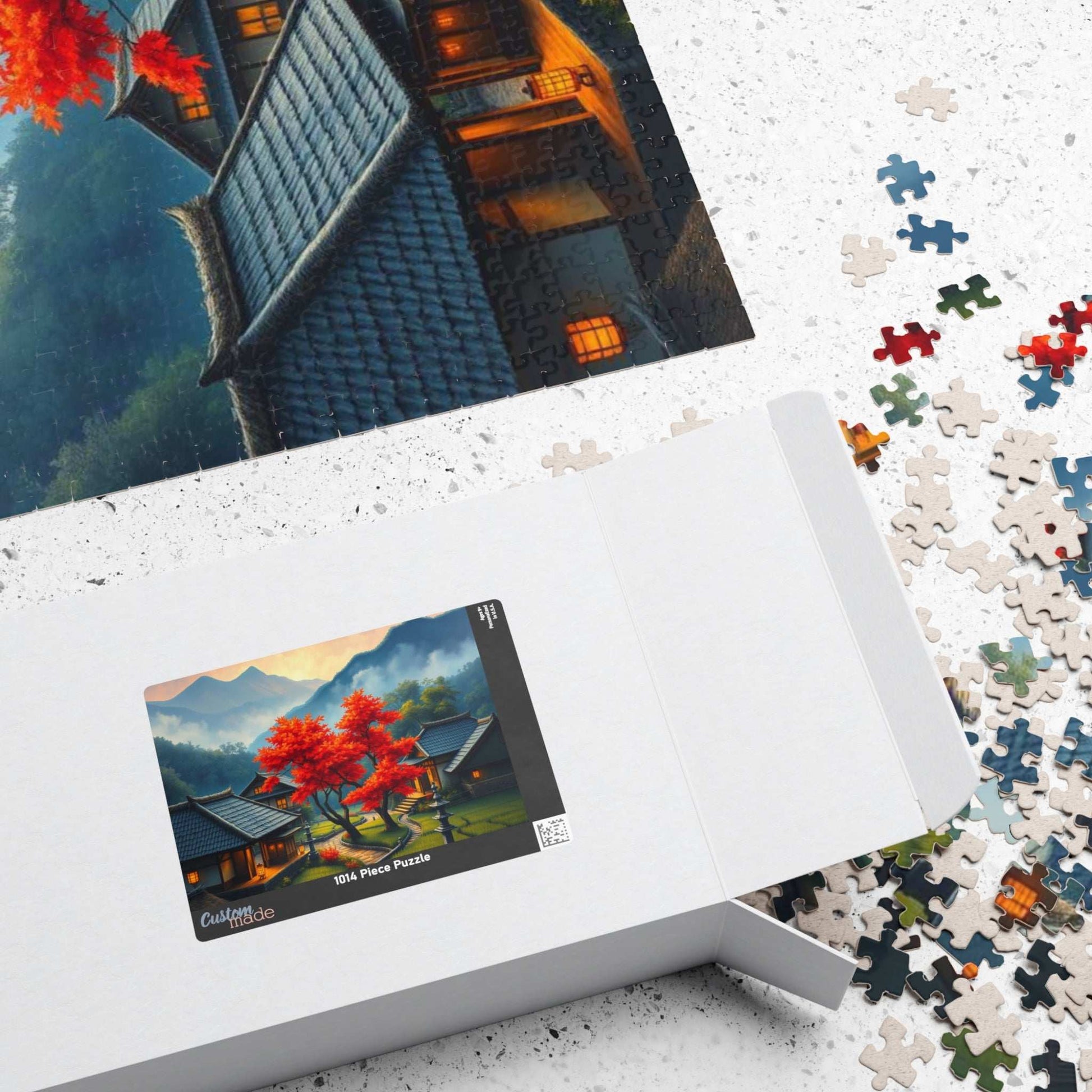Japanese Mountain Village Jigsaw Puzzle - Autumn Scene, Ideal for Family Game Nights, Solo Fun, Holiday Birthday Gift for Friends Puzzle The Puzzle Chest