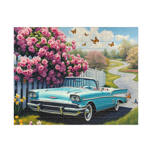 Vintage Car Jigsaw Puzzle - 110, 252, 520, 1014 pieces, Gift for Automobile Enthusiast, Family Game Nights, Birthday Father's Day 252 pcs (Horizontal) Puzzle The Puzzle Chest