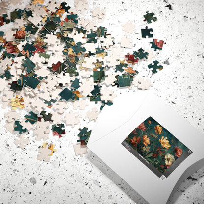 Autumn Wildflower Jigsaw Puzzle - Tranquil Field of Flowers, Nature Inspired Floral Art