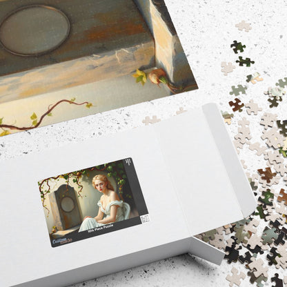 Mourner's Vigil Gothic Jigsaw Puzzle - Woman at Cemetery, Gothic Art Print, Dark Romantic Fantasy Gift for Art Lovers and Puzzle Collectors Puzzle The Puzzle Chest