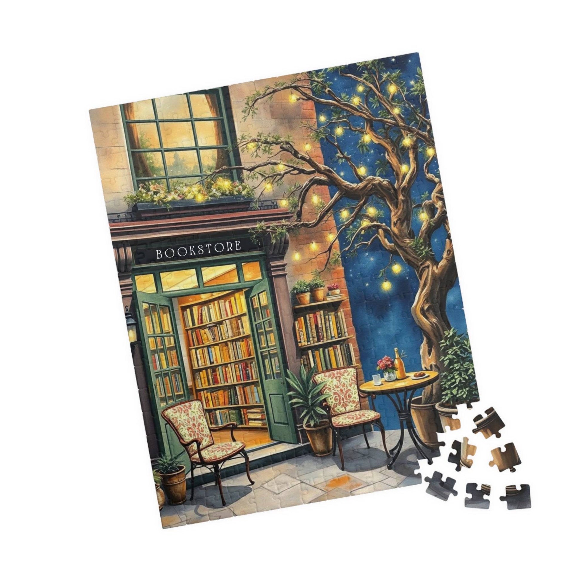 Enchanted Summer Night-Time Bookstore Escape – Jigsaw Puzzle for Book Lovers 252 pcs (Vertical) Puzzle The Puzzle Chest