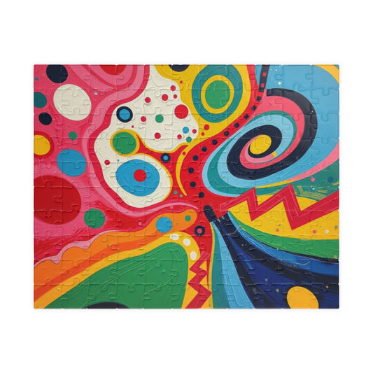 Vibrant Abstract Puzzle, Colorful Jigsaw Puzzle for Family Fun, Art Puzzle for Adults, Gift for Puzzle Lovers, Home Entertainment, Mindful 110 pcs (Horizontal) Puzzle The Puzzle Chest