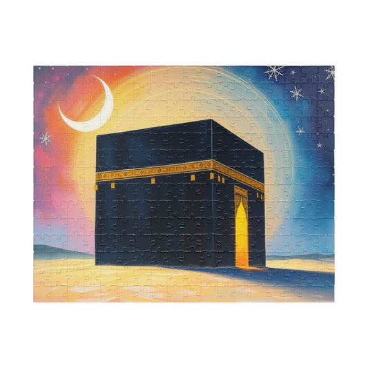 Serene Kaaba Jigsaw Puzzle Vibrant Desert Scene, Mindfulness Activity, Islamic Art Puzzle Home Entertainment, Family Fun, Gift for Him/Her