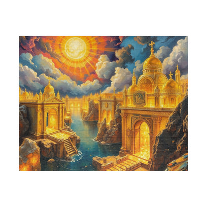 New Jerusalem Jigsaw Puzzle, Shining City of Gold and Crystal, Faith-Based Tabletop Game, Religious Theme, Mindfulness Activity, Giftable