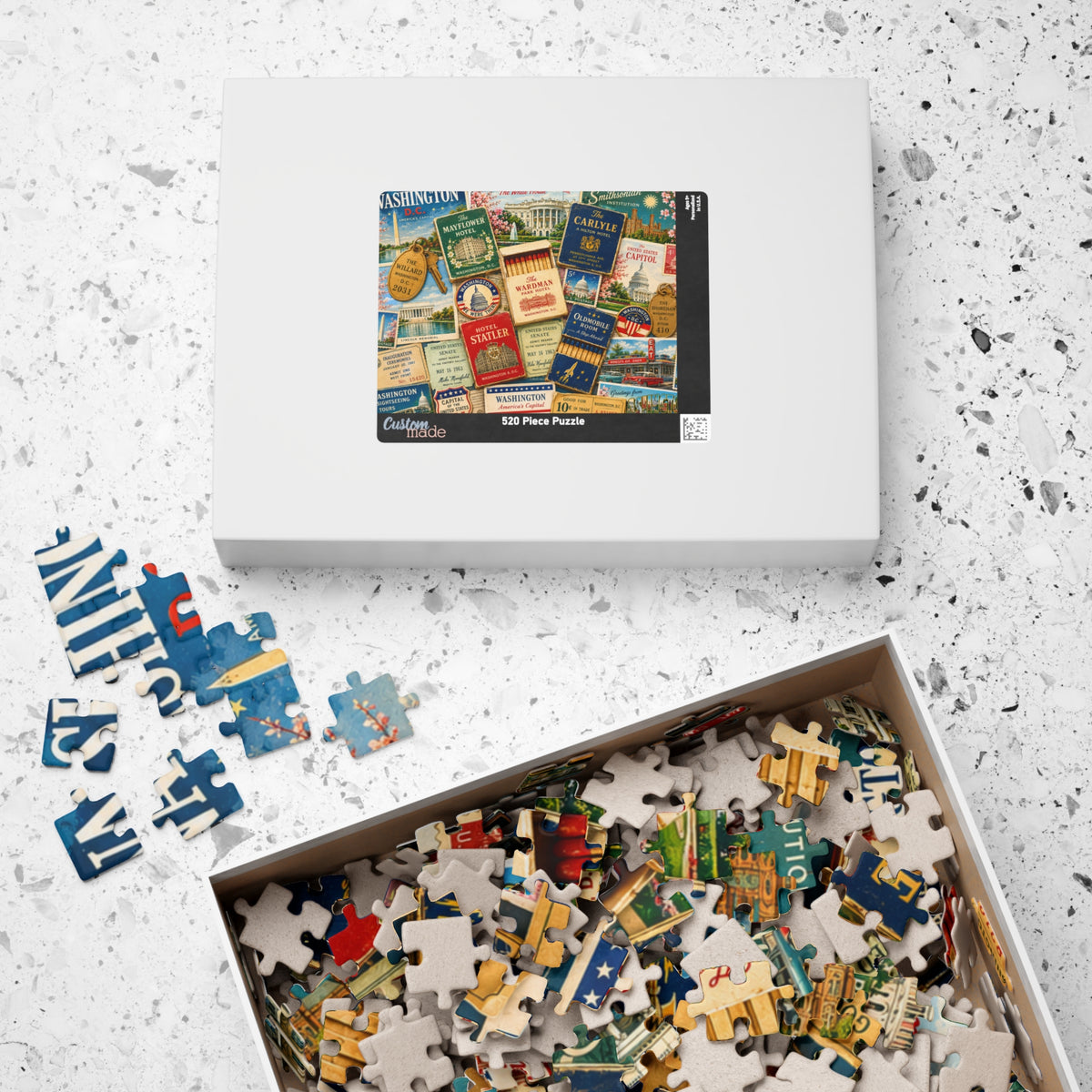 Washington DC Matchbook Puzzle | American History Memorabilia Jigsaw | Capital Landmark Patriotic Travel Nostalgia Puzzle The Puzzle Chest