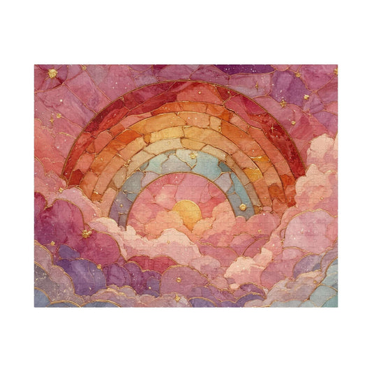 Abstract Rainbow Cloud Jigsaw Puzzle - Stained Glass Style, Pastel Colors Puzzle The Puzzle Chest
