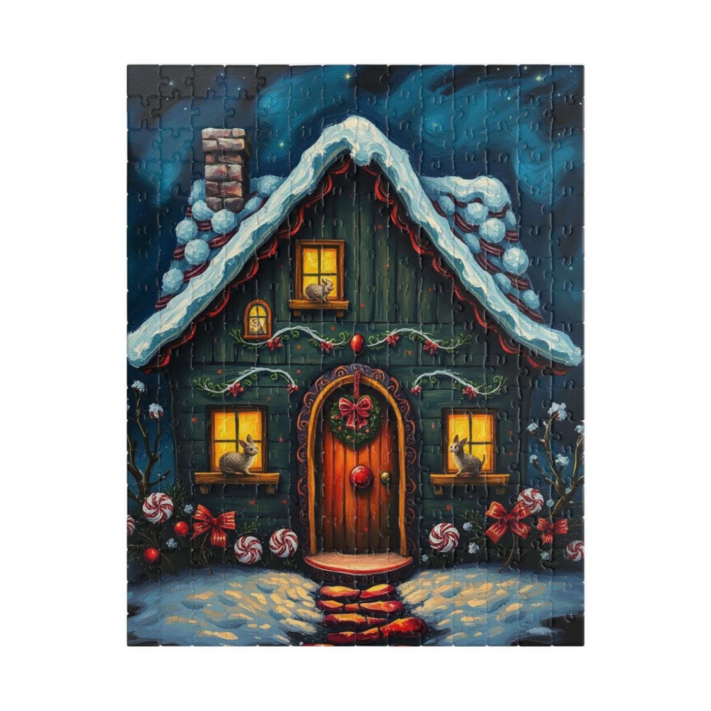 Cozy Holiday House Jigsaw Puzzle - 110, 252, 520-piece Christmas Themed Puzzle