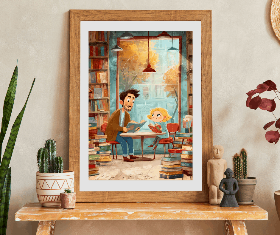 Whispers Between the Shelves - Watercolor Cozy Bookstore Jigsaw Puzzle, Storybook Cartoon Illustration Puzzle The Puzzle Chest