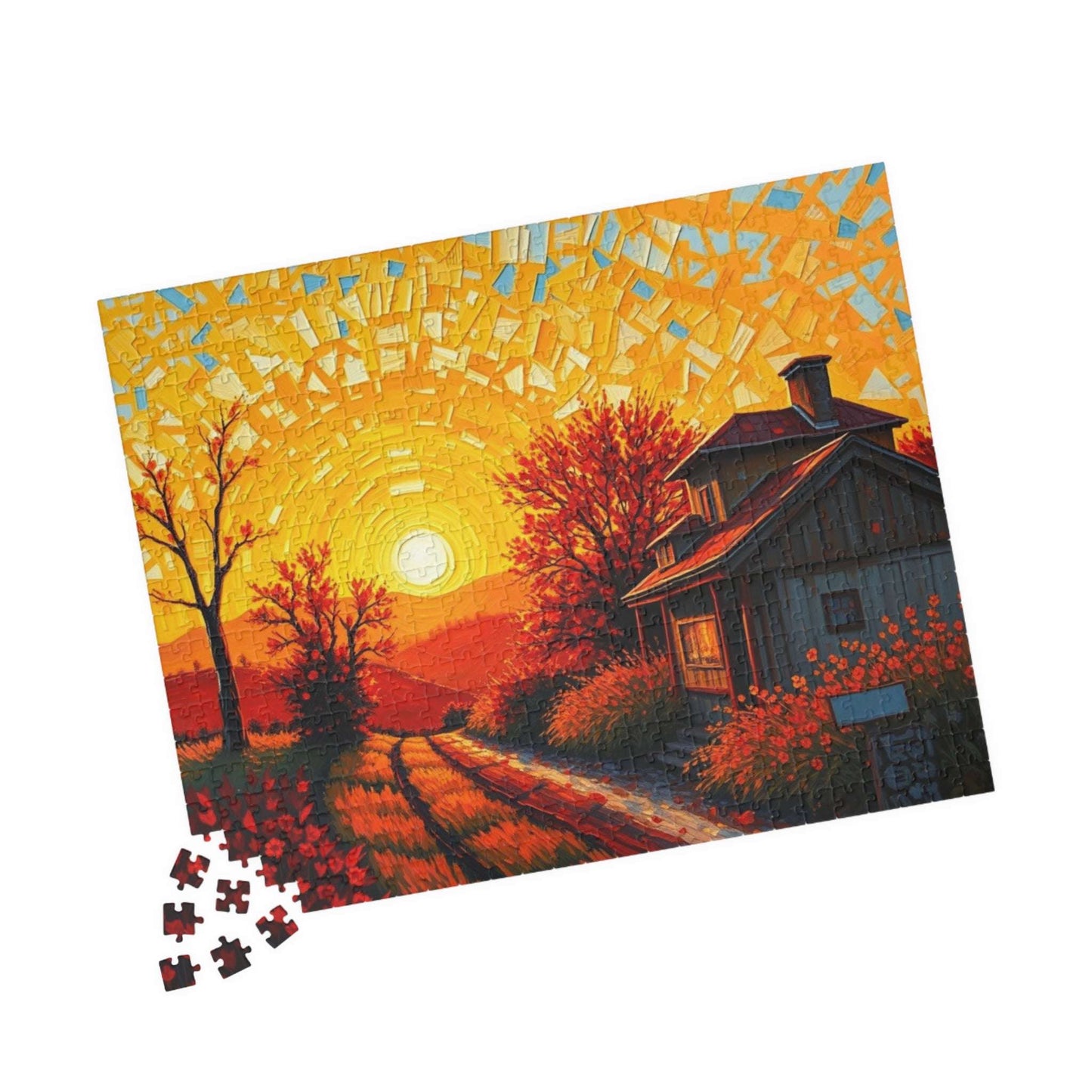 Sunset Cottage Puzzle, 110 to 1014-piece Jigsaw, Relaxing Home Entertainment, Gift for Puzzle Lover, Mindful Family Activity, Cozy Night In Puzzle The Puzzle Chest