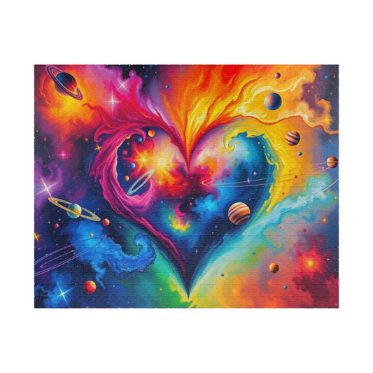 Celestial Love Jigsaw Puzzle, Pride Galaxy Puzzle, Cosmic Heart Puzzle, LGBTQ+ Puzzle for Solo Fun, Family Activity, Pride Month Gift Idea 520 pcs (Horizontal) Puzzle The Puzzle Chest