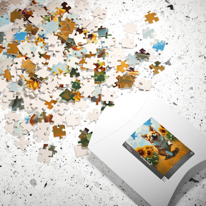 Corgi Running Through Sunflowers Puzzle, 110-1014 Piece Jigsaw, Pet Lover Gift, Cute Animal Decor, Family Activity, Dog Lover Fun Puzzle The Puzzle Chest