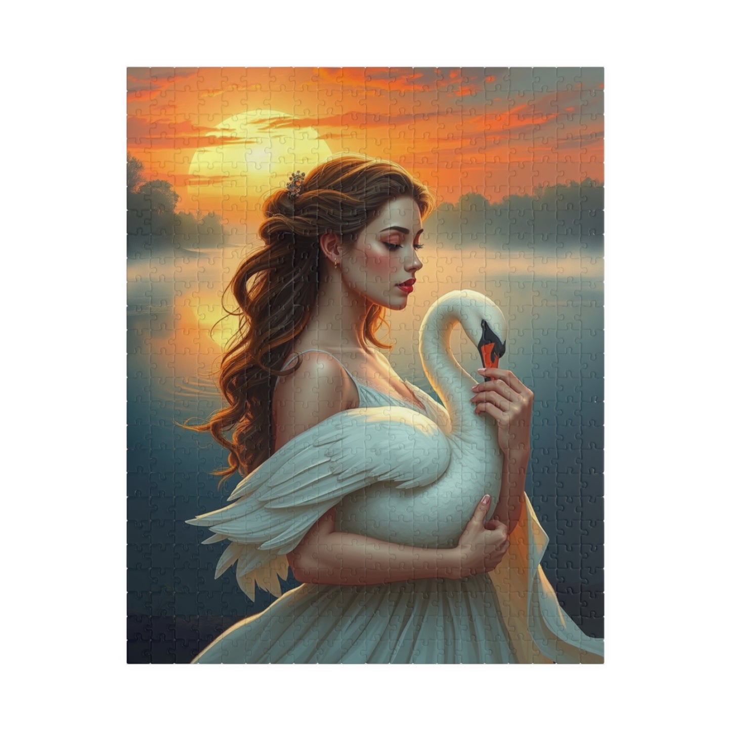 Elegant Swan Puzzle - 110, 252, 520, 1014-Piece, Perfect for Family Game Night, Gift for Puzzle Lovers, Home Entertainment, Art Lover's Gift 520 pcs (Vertical) Puzzle The Puzzle Chest