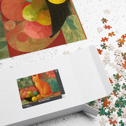 The Cat and the Fruit Bowl – Still Life Art Jigsaw Puzzle, Animal Theme Fauvist Cat Puzzle, Matisse-Inspired Puzzle The Puzzle Chest
