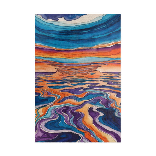Dreamlike Surrealist Puzzle, Blended Ocean and Sky in Vivid Colors Jigsaw Game (110-1014-piece), Modern Abstract Art, Unique Giftable Puzzle 1014 pcs (Vertical) Puzzle The Puzzle Chest