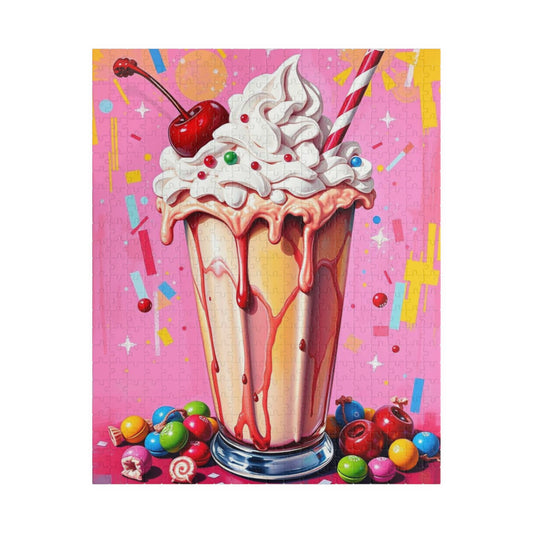 Ice Cream Sundae Puzzle, Pop Art Jigsaw Fun Family Activity, Home Entertainment, Holiday Birthday Gift for Friend, Brain Teaser 520 pcs (Vertical) Puzzle The Puzzle Chest