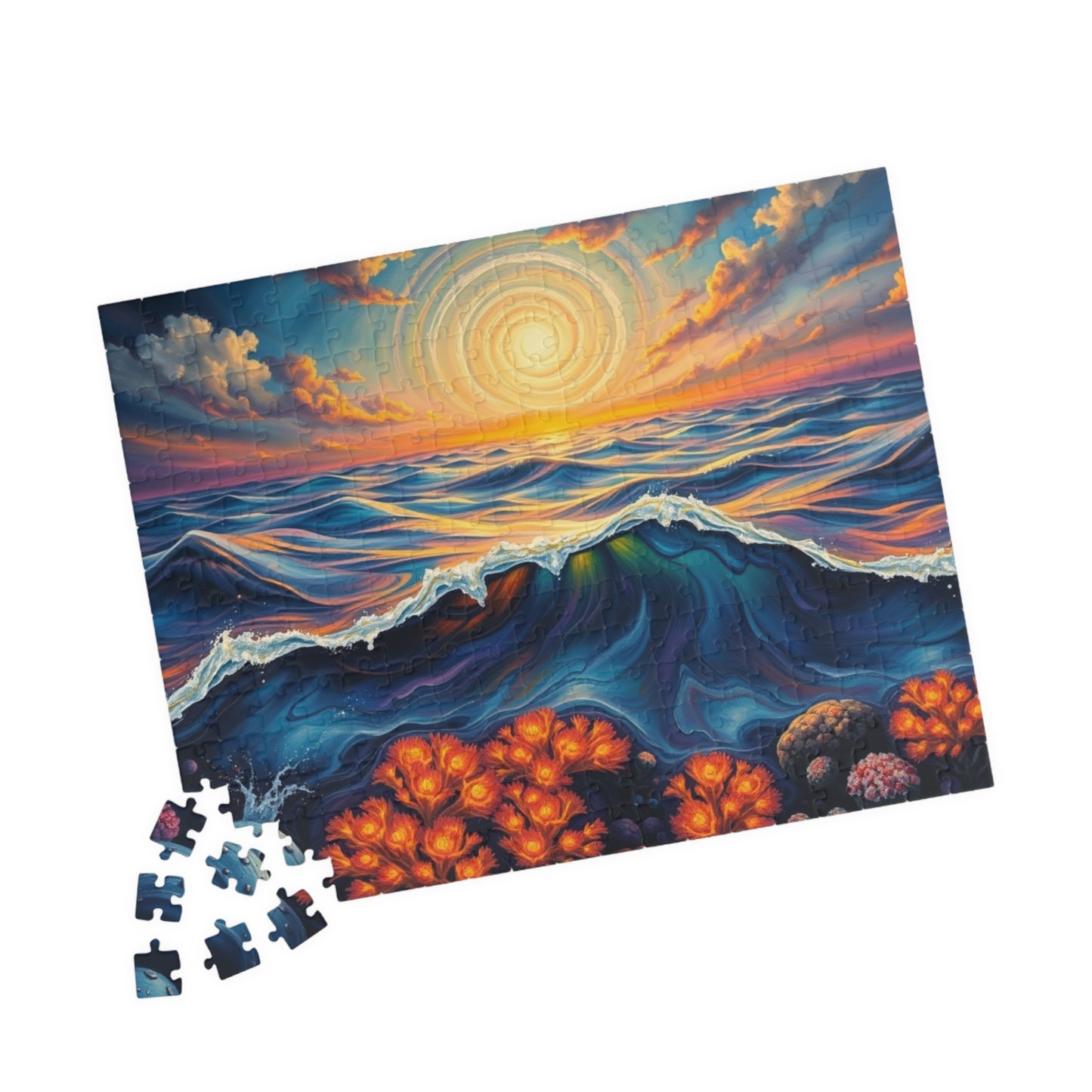 Ocean Sunset Jigsaw Puzzle, 110, 252, 520, 1014-piece Landscape, Family Game Night, Gift for Beach Lover and Friends Puzzle The Puzzle Chest
