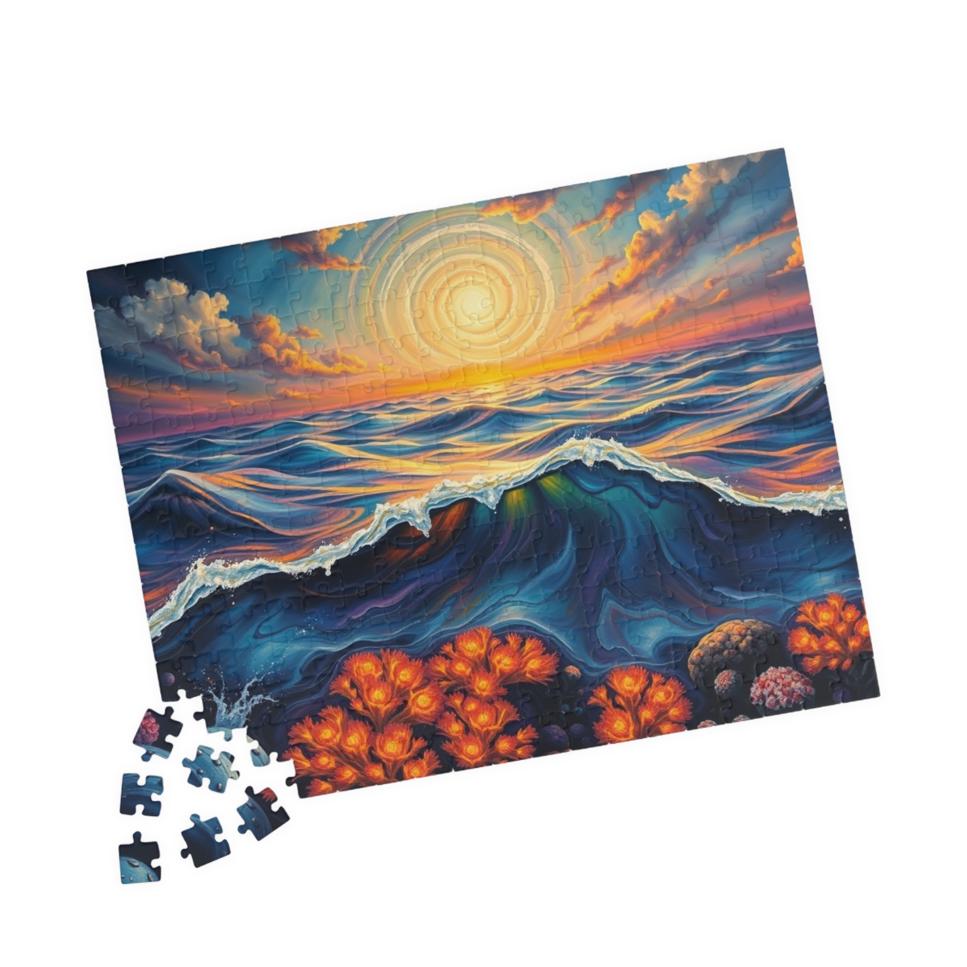 Ocean Sunset Jigsaw Puzzle, 110, 252, 520, 1014-piece Landscape, Family Game Night, Gift for Beach Lover and Friends Puzzle The Puzzle Chest