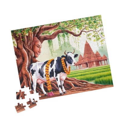 Serene Cow Puzzle - 110 to 1014 Pieces, Meditation Gift for Cow Lovers, Family Fun Activity, Unique Home Entertainment, Mindfulness Puzzle