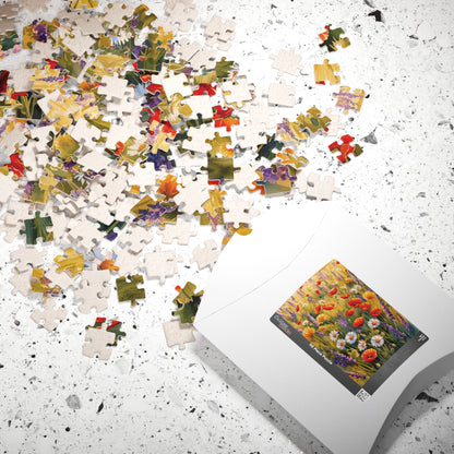 Field of Wildflowers Jigsaw Puzzle, Flowers with Butterflies Floral Landscape Game, 252 520 1014 Piece Nature Lover Gift for Friend Puzzle The Puzzle Chest