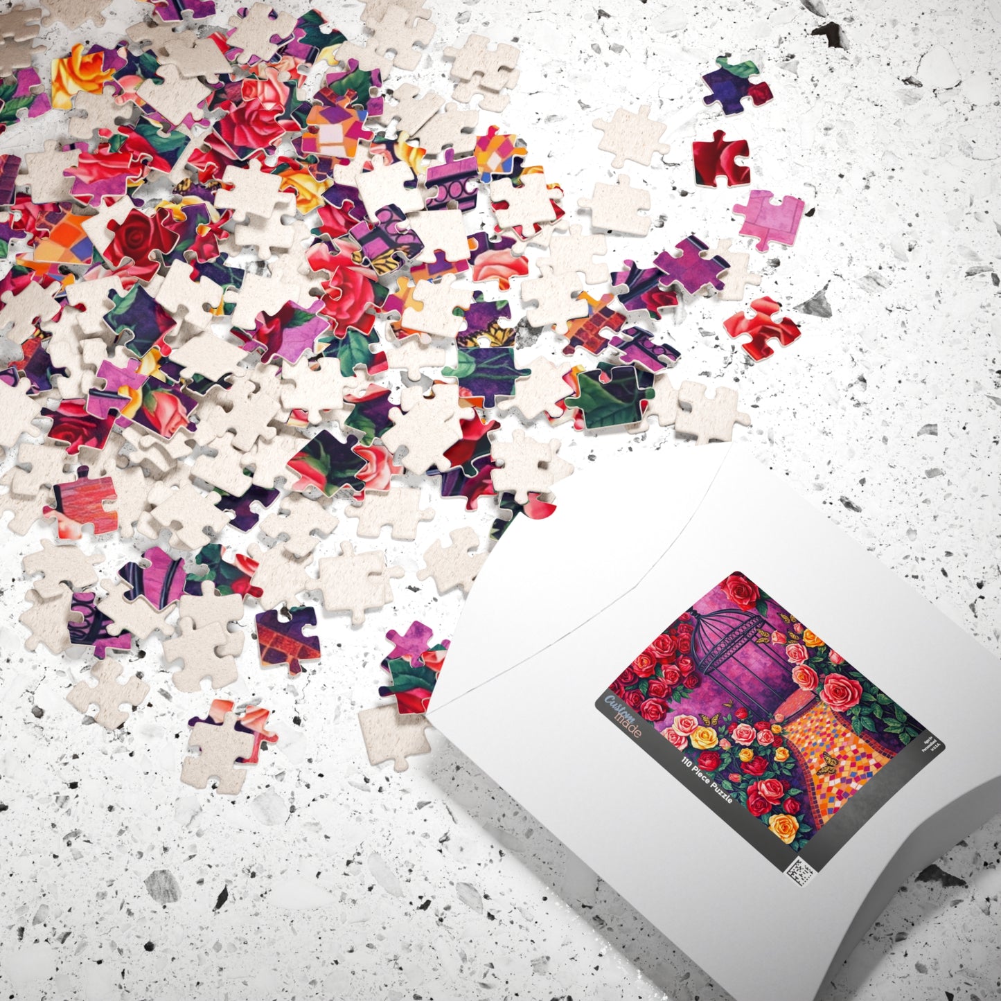 Rose Garden Mosaic Puzzle, 110-1014 Pieces Floral Jigsaw Game for Relaxation, Gift for Flower Lover, Frameable Home Decor, Solo Fun, Mindful Puzzle The Puzzle Chest