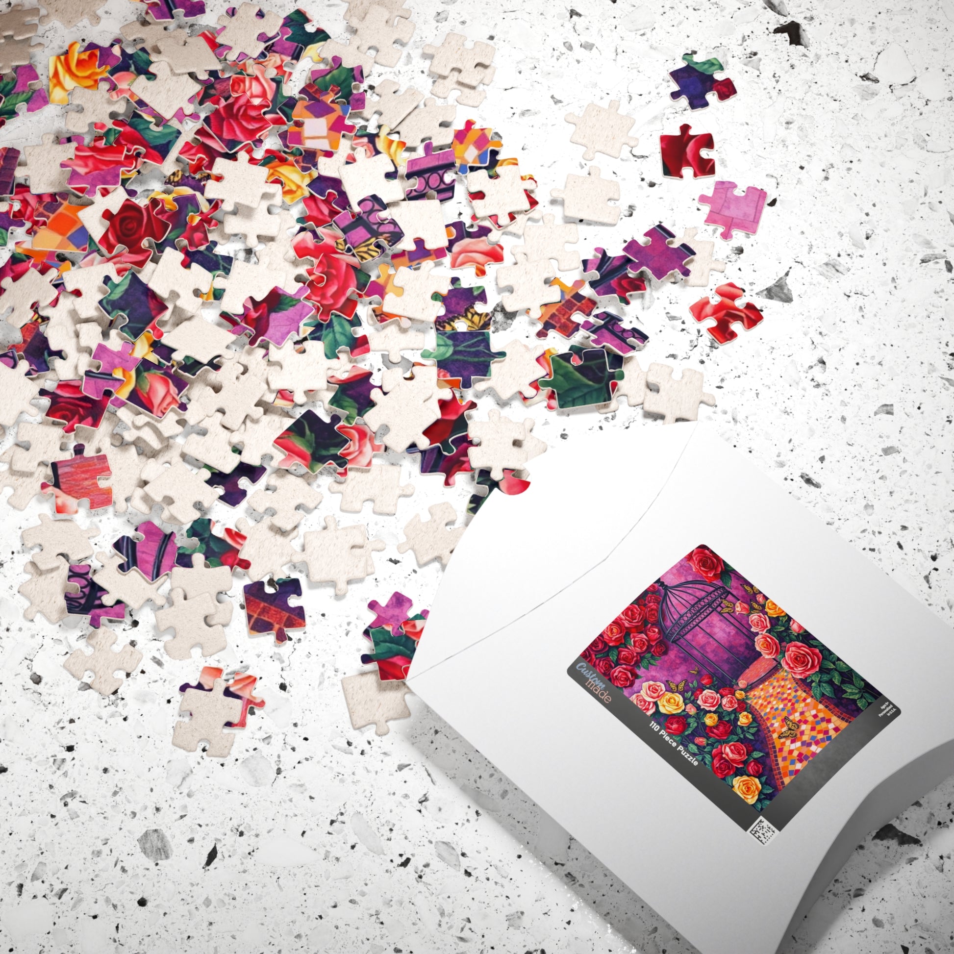 Rose Garden Mosaic Puzzle, 110-1014 Pieces Floral Jigsaw Game for Relaxation, Gift for Flower Lover, Frameable Home Decor, Solo Fun, Mindful Puzzle The Puzzle Chest