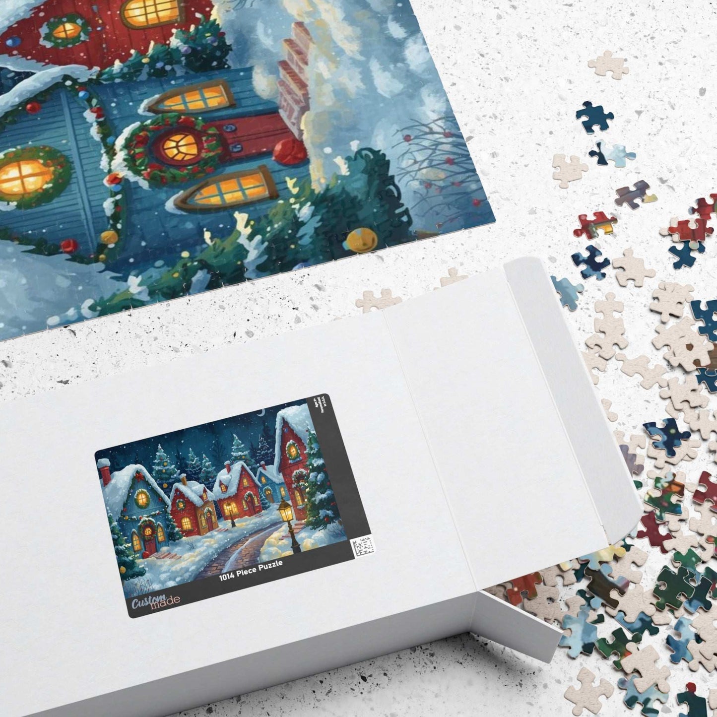 Snowlight Village Jigsaw Puzzle - Cozy Christmas Town Nighttime Scene Puzzle The Puzzle Chest