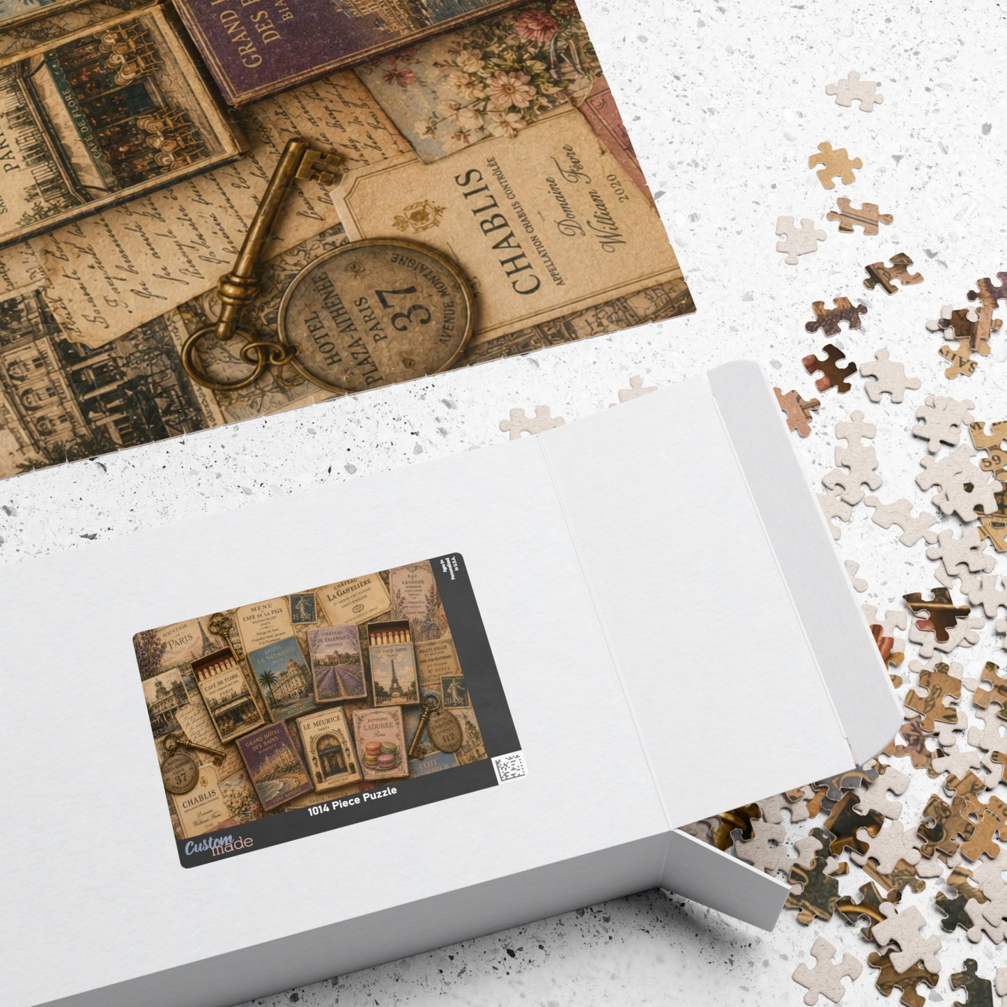 Vintage France Matchbook Puzzle | Paris Travel Memorabilia Jigsaw | French Café Collection Challenge | European Nostalgia Puzzle The Puzzle Chest