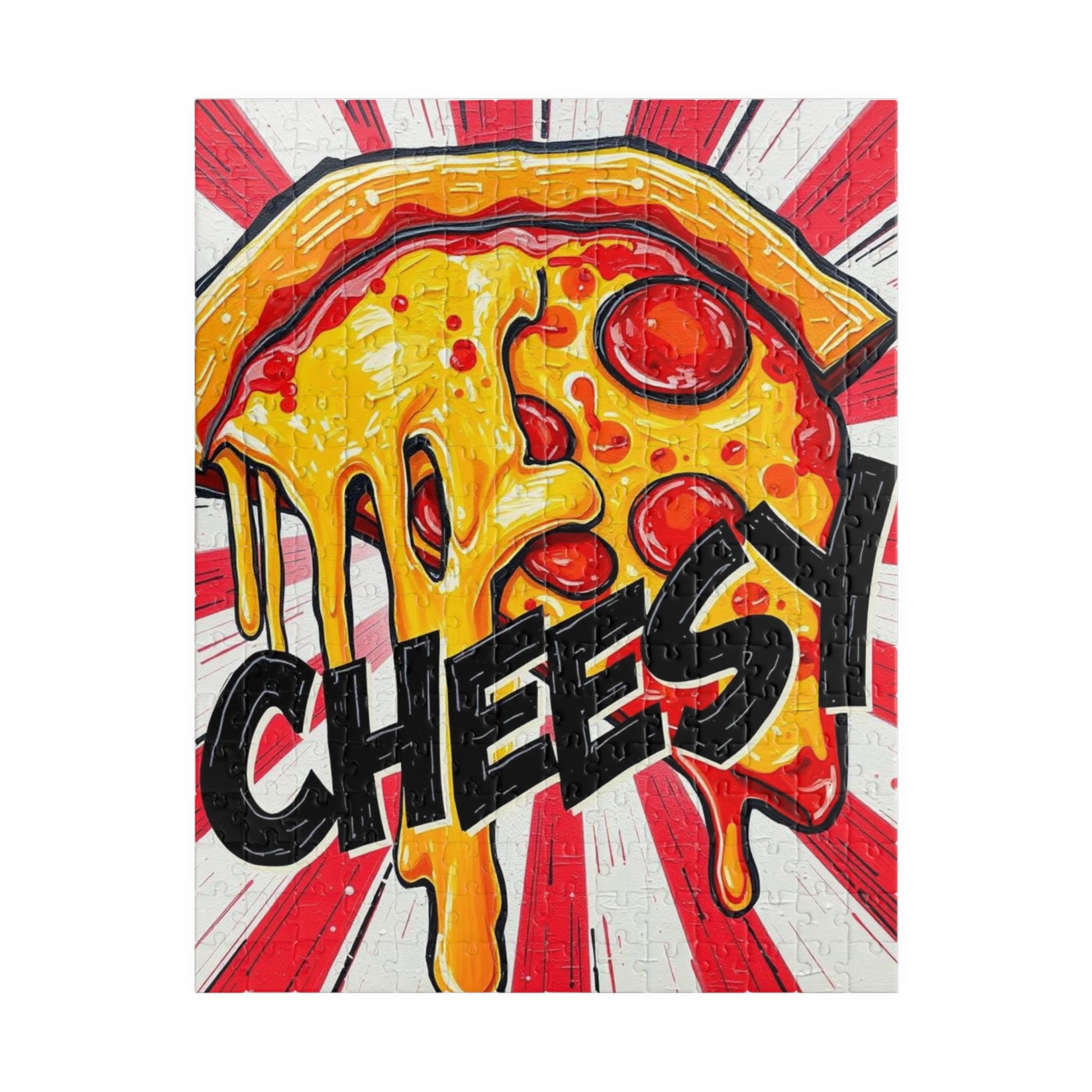 Cheesy Pizza Puzzle for Adults - Pop Art Jigsaw Fun Family Game, Foodie Gift for Friends, Cozy Night Party Activity, Puzzle Enthusiast 252 pcs (Vertical) Puzzle The Puzzle Chest