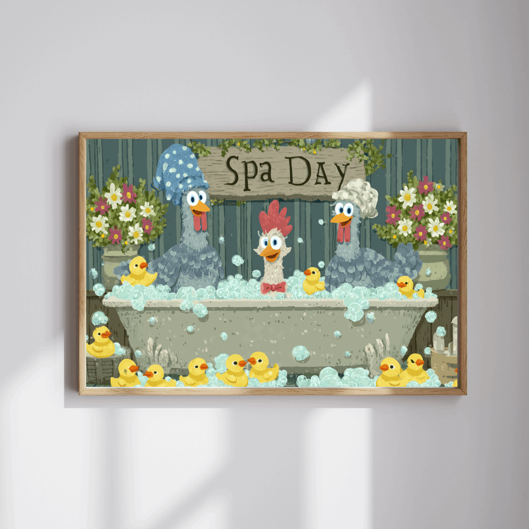 Funny Rubber Duck Chicken Puzzle – Quirky Chickens in Bubble Bath with Ducks, Whimsical Fairy-Tale Jigsaw Puzzle Puzzle The Puzzle Chest