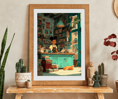 The Bookstore Cat - Whimsical Cartoon Cozy Bookshop Jigsaw Puzzle, Family Activity, Cat Lovers Gift, Perfect for Game Night Puzzle The Puzzle Chest