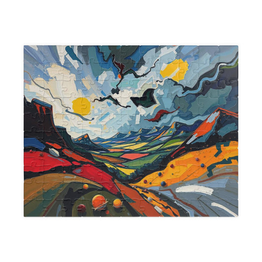Colorful Landscape Puzzle, Abstract Jigsaw Puzzle Game for Adult Puzzle Lover Gift for Friend Family Game Nights 110 pcs (Horizontal) Puzzle The Puzzle Chest