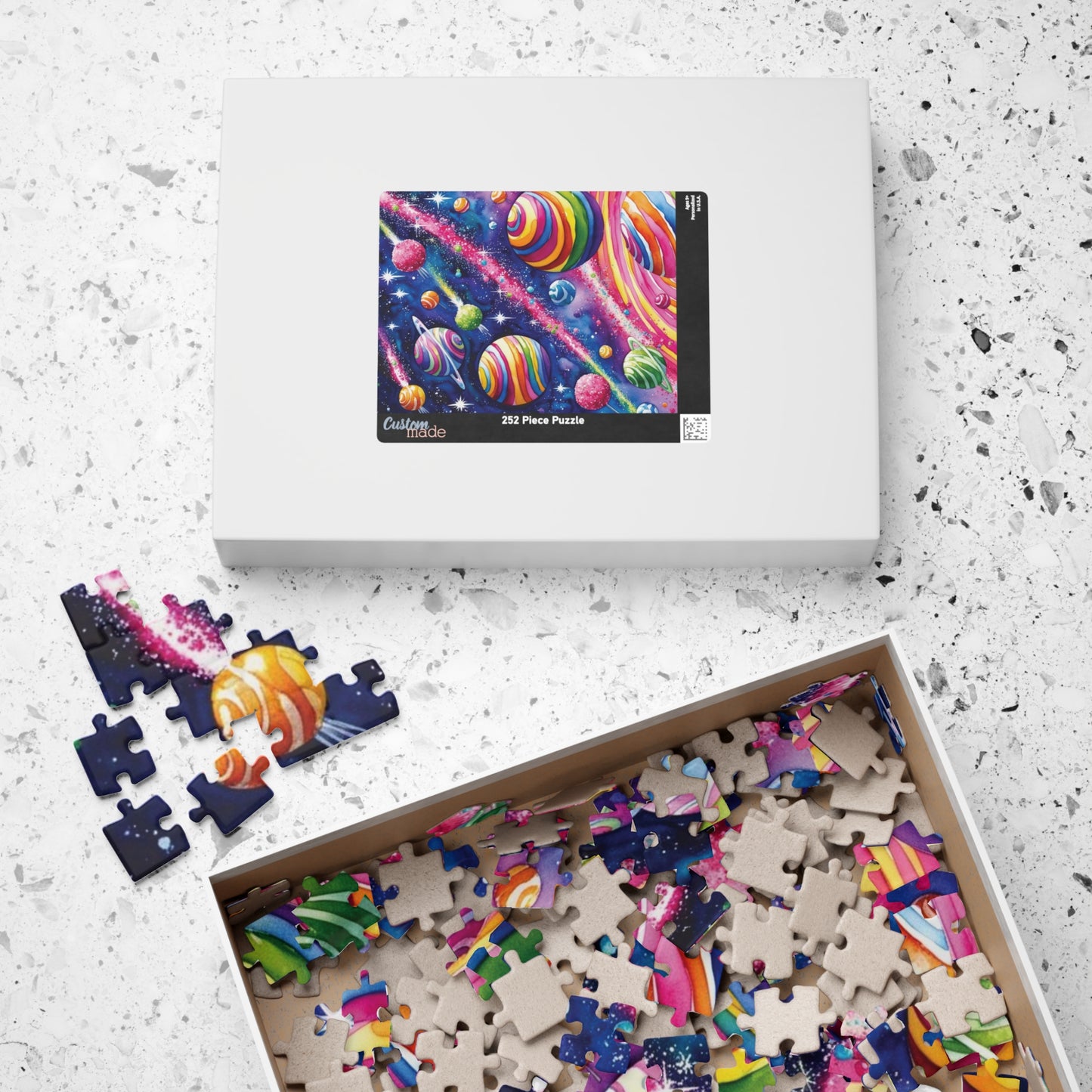 Puzzle, Candy Cosmos Trippy 110, 252, 520, 1014-piece - Swirling Candy Planets, Relaxing Jigsaw, Unique Space Gift, Mindful Activity, Fun Puzzle The Puzzle Chest