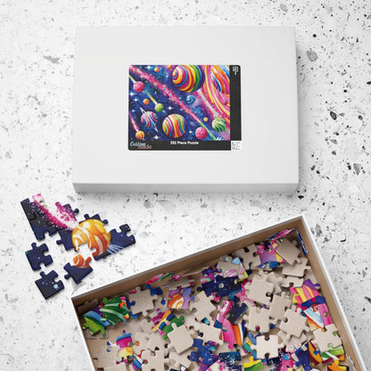 Puzzle, Candy Cosmos Trippy 110, 252, 520, 1014-piece - Swirling Candy Planets, Relaxing Jigsaw, Unique Space Gift, Mindful Activity, Fun Puzzle The Puzzle Chest