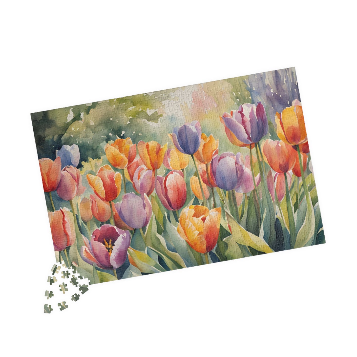 Colorful Flowers Jigsaw Puzzle, 110-1014 Piece Whimsical Tulip Art Botanical Tabletop Game for Quiet Family Time Activity, Puzzle Lover Gift Puzzle The Puzzle Chest