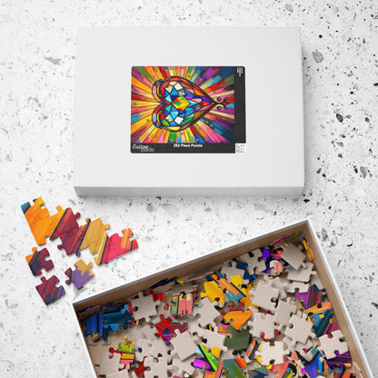 Prism of Love Jigsaw Puzzle, Stained Glass Style Art, Rainbow Colors LGBTQ+ Gift for Puzzle Lovers, Fun Family Activity, Mindful Hobby