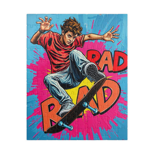Skateboarder Puzzle - Pop Art Jigsaw Game, Fun Gift for Adult Puzzle Lovers, RAD Theme Puzzle 110 pcs (Vertical) Puzzle The Puzzle Chest