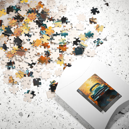 Fall Vintage Car Puzzle - 110, 252, 520, 1014-piece, Nostalgic Autumn Jigsaw for Car Lovers, Gift for Father's Day, Family Game Night Puzzle The Puzzle Chest
